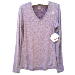 Reebok Women S Long Sleeve Athletic Top Training Slim Fit Moisture Wicking A5